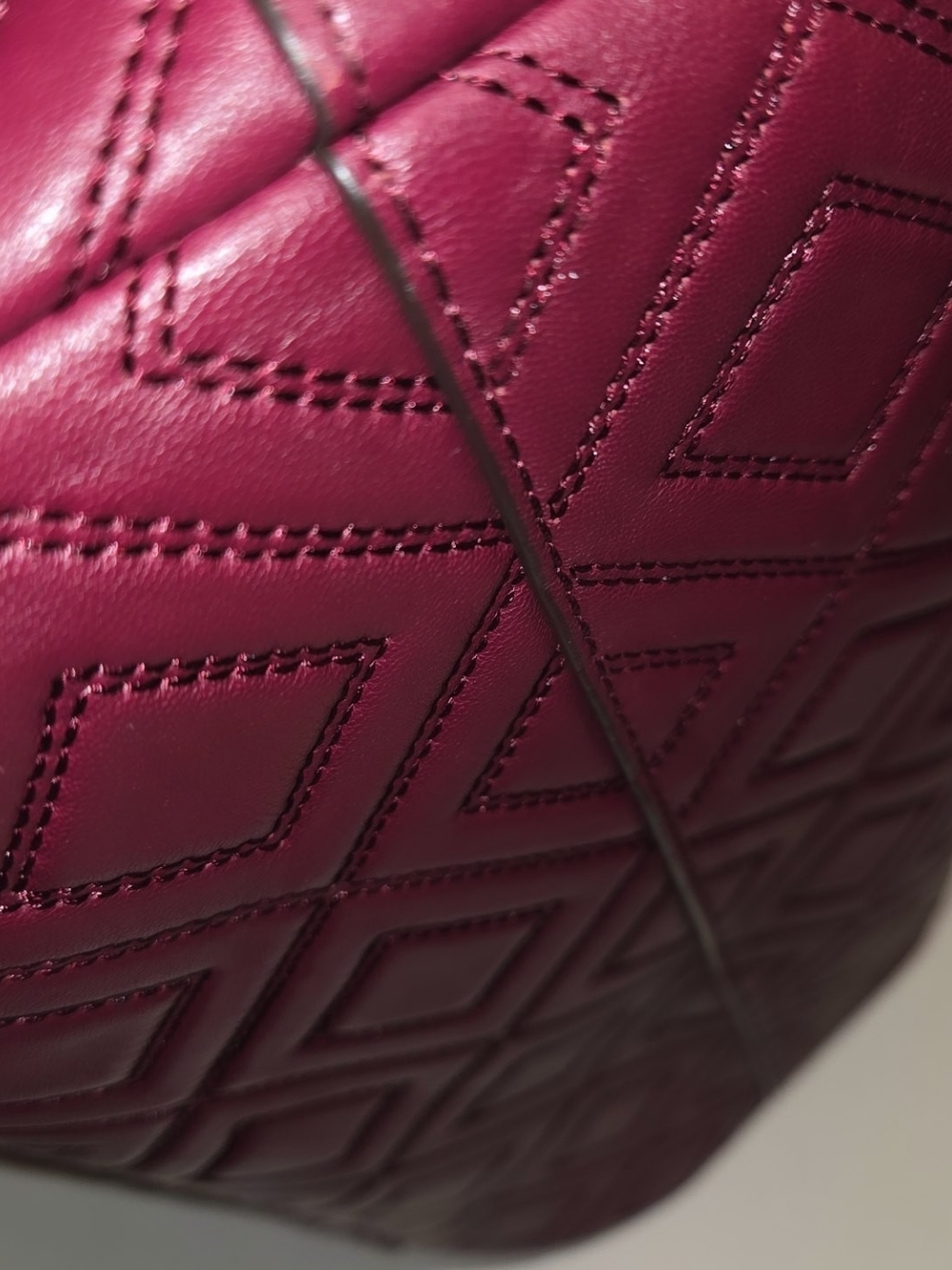 Tory Burch Quilted Leather Shoulder Tote in Burgundy - Picture 14 of 17
